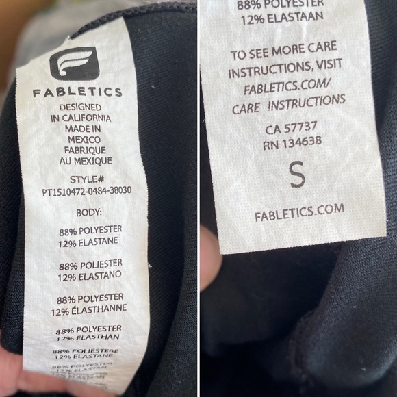 Fabletics Powerhold High Rise Leggings Black/Gray Floral Workout Gym Size Small - Picture 9 of 9